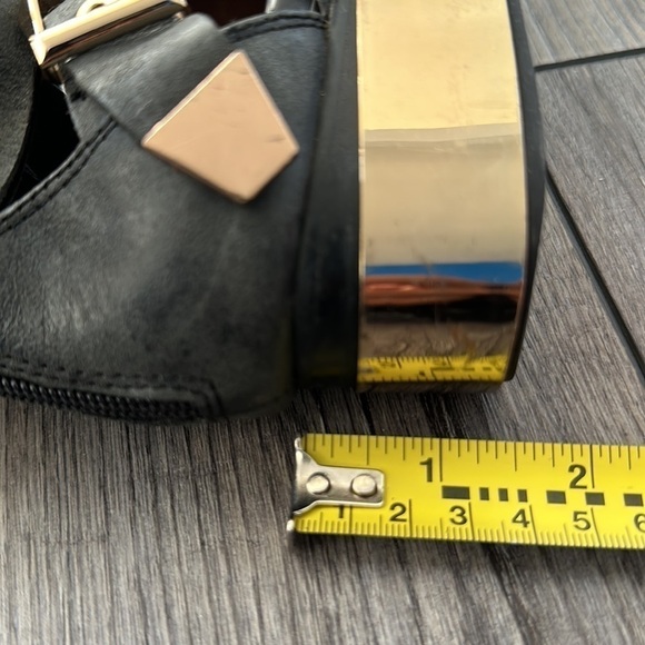 Jeffrey Campbell Everly black leather cut out buckle booties with back zipper - Picture 8 of 12